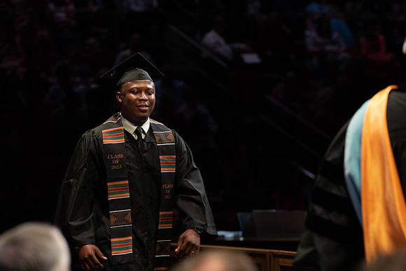 Students graduate from College of Physical Sciences and Engineering. Convocation held in the Hart Building Auditorium.