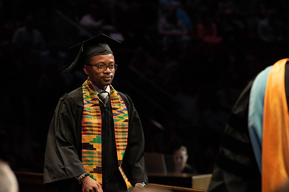 Students graduate from College of Physical Sciences and Engineering. Convocation held in the Hart Building Auditorium.