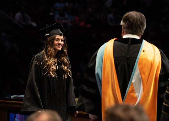 Students graduate from College of Physical Sciences and Engineering. Convocation held in the Hart Building Auditorium.