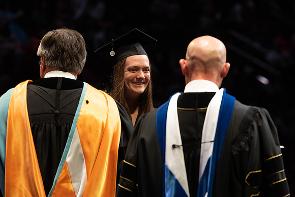 Students graduate from College of Physical Sciences and Engineering. Convocation held in the Hart Building Auditorium.
