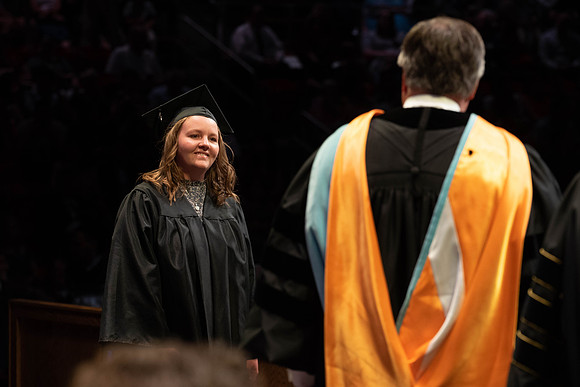 Students graduate from College of Physical Sciences and Engineering. Convocation held in the Hart Building Auditorium.