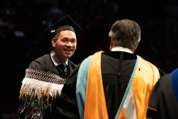 Students graduate from College of Physical Sciences and Engineering. Convocation held in the Hart Building Auditorium.