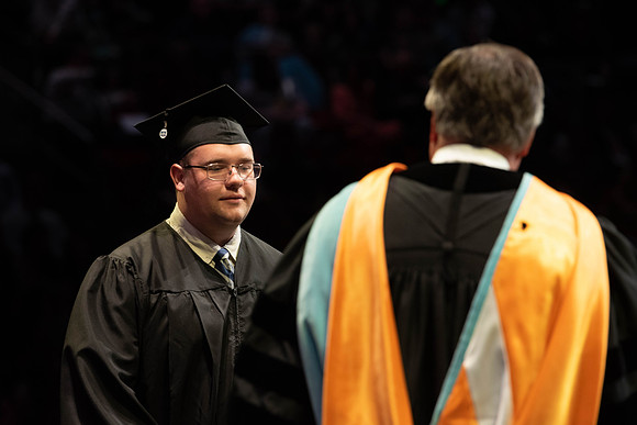 Students graduate from College of Physical Sciences and Engineering. Convocation held in the Hart Building Auditorium.