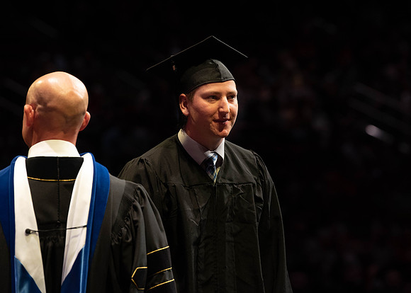 Students graduate from College of Physical Sciences and Engineering. Convocation held in the Hart Building Auditorium.
