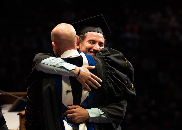 Students graduate from College of Physical Sciences and Engineering. Convocation held in the Hart Building Auditorium.