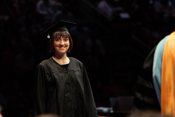 Students graduate from College of Physical Sciences and Engineering. Convocation held in the Hart Building Auditorium.