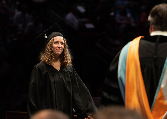 Students graduate from College of Physical Sciences and Engineering. Convocation held in the Hart Building Auditorium.