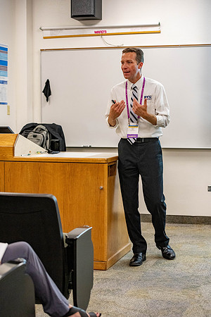Adults gather at Brigham Young Univeristy - Idaho, for classes hosted by different Educators for Education Week.