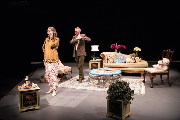 "In Gian Carlos Menotti's comic one-act The Telephone, a young suitor, Ben, comes to visit Lucy at her apartment and wants to ask her a question. Then the phone rings--and rings again--and again."
