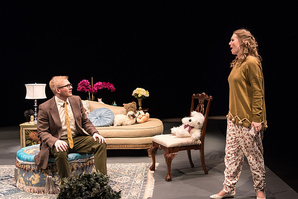 "In Gian Carlos Menotti's comic one-act The Telephone, a young suitor, Ben, comes to visit Lucy at her apartment and wants to ask her a question. Then the phone rings--and rings again--and again."