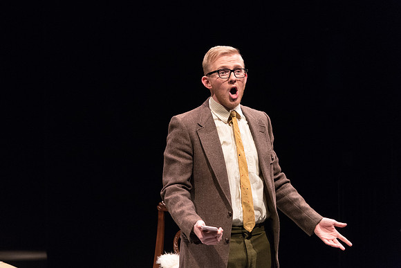 "In Gian Carlos Menotti's comic one-act The Telephone, a young suitor, Ben, comes to visit Lucy at her apartment and wants to ask her a question. Then the phone rings--and rings again--and again."