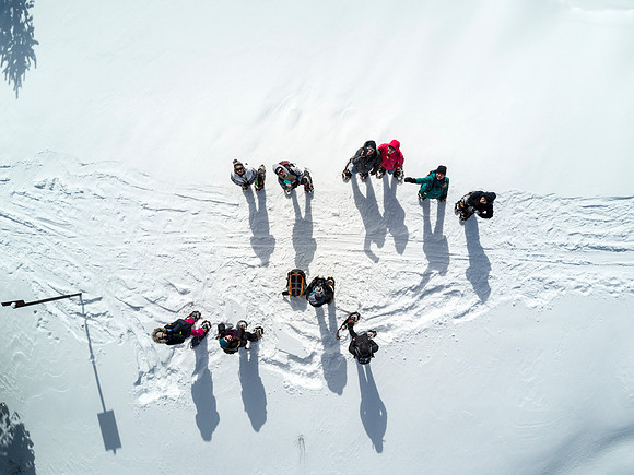 Students go snowshoeing at Harriman Park, located in Island Park, Idaho