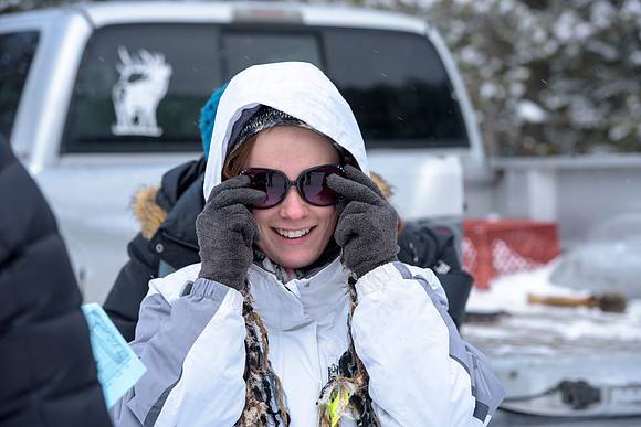 Students go snowshoeing at Harriman Park, located in Island Park, Idaho