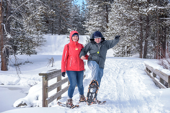Students go snowshoeing at Harriman Park, located in Island Park, Idaho