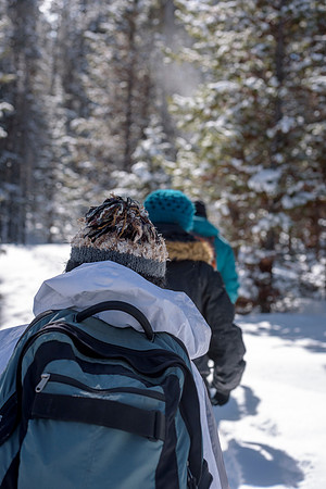 Students go snowshoeing at Harriman Park, located in Island Park, Idaho