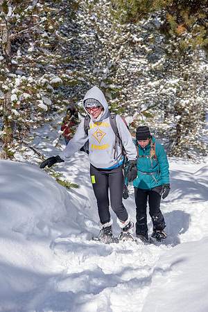 Students go snowshoeing at Harriman Park, located in Island Park, Idaho