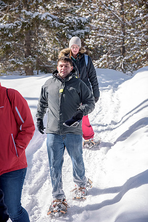 Students go snowshoeing at Harriman Park, located in Island Park, Idaho