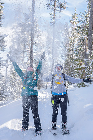 Students go snowshoeing at Harriman Park, located in Island Park, Idaho