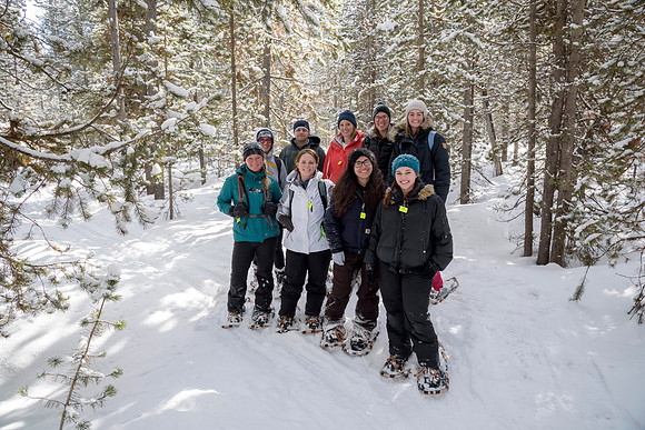 Students go snowshoeing at Harriman Park, located in Island Park, Idaho