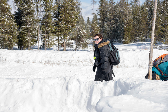 Students go snowshoeing at Harriman Park, located in Island Park, Idaho