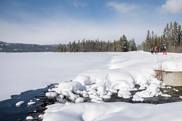 Students go snowshoeing at Harriman Park, located in Island Park, Idaho