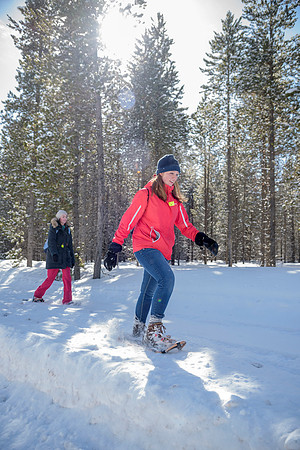 Students go snowshoeing at Harriman Park, located in Island Park, Idaho