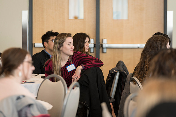Pathway student employees meet together to discuss the Pathway program.