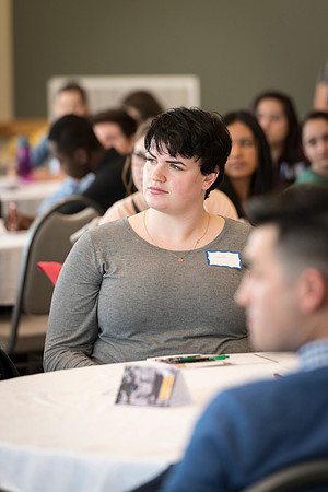 Pathway student employees meet together to discuss the Pathway program.