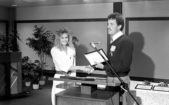 Award recipient. Faculty Michael Farnsworth. March 1988