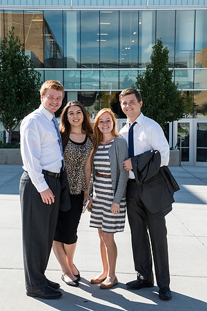 Students on campus after devotional.