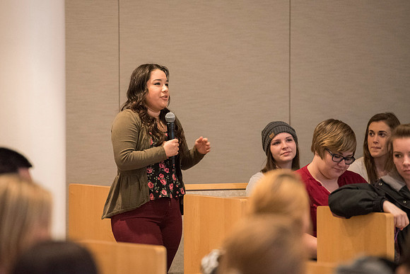 President and Sister Gilbert teach a Foundations class about the "The Family, A Proclamation to the World".