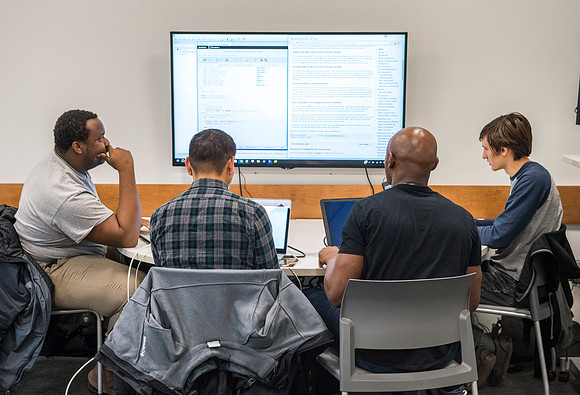 Computer Science study groups in the new Science and Technology Center.