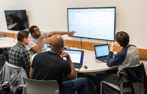 Computer Science study groups in the new Science and Technology Center.