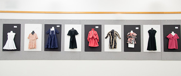 BYUI Apparel Entrepreneurship students sewing and creating dresses for the bridal sewing class.