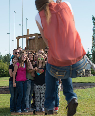 Youth high enjoy the Ropes Course class.
