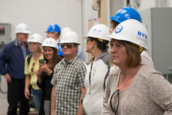 Economic developers from around the State visit BYU-Idaho and take a tour of the Engineering and Technology facilities in the Austin Building and the Heating Plant. and the Heating Plant.