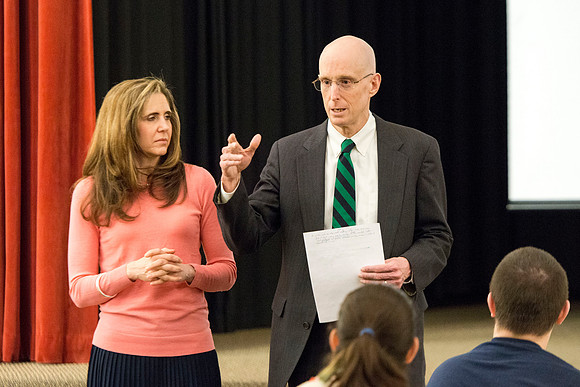 President and Sister Eyring answer questions at an Interdisciplinary Studies Conference.