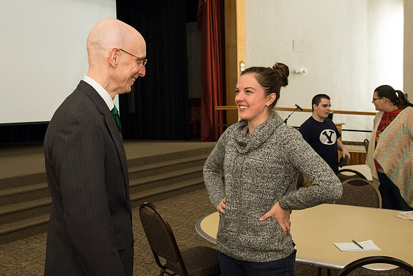 President and Sister Eyring answer questions at an Interdisciplinary Studies Conference.