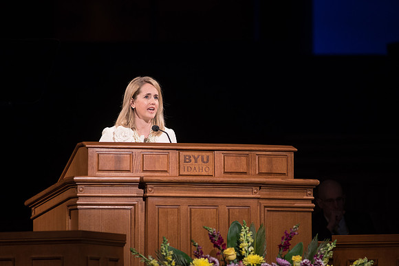 President and Sister Gilbert give their last devotional address at BYU-Idaho