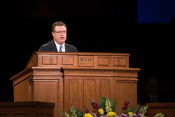 President and Sister Gilbert give their last devotional address at BYU-Idaho