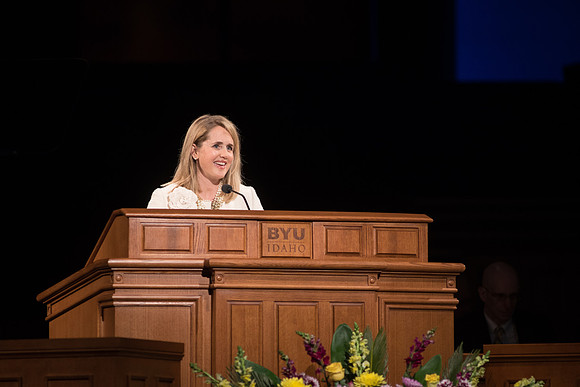 President and Sister Gilbert give their last devotional address at BYU-Idaho