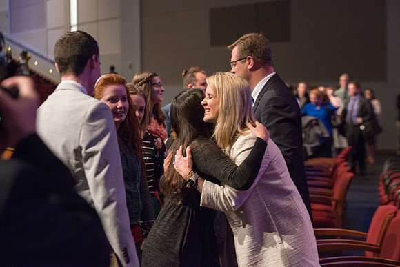 President and Sister Gilbert give their farewell devotional address at BYU-Idaho.
