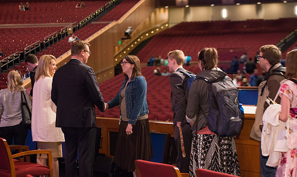 President and Sister Gilbert give their farewell devotional address at BYU-Idaho.