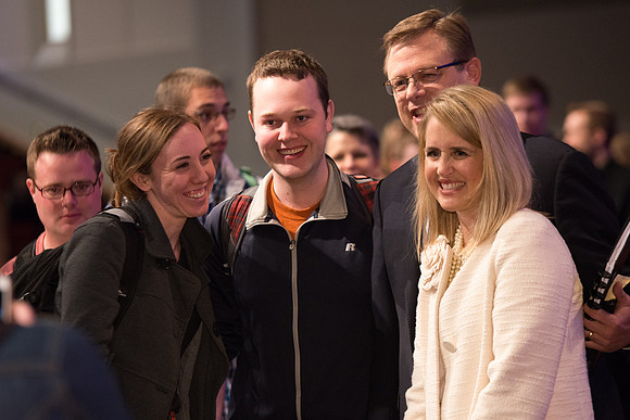 President and Sister Gilbert give their farewell devotional address at BYU-Idaho.