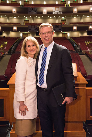 President and Sister Gilbert give their farewell devotional address at BYU-Idaho.