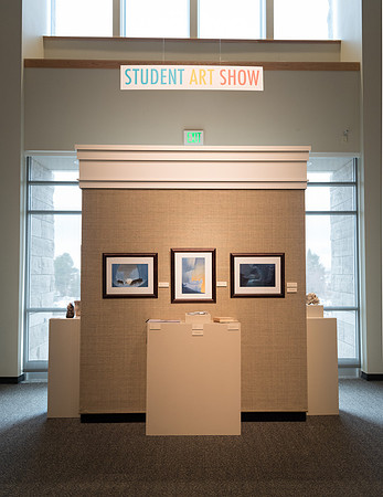 Student artwork displayed in the Spori Art Gallery.
