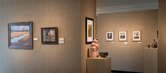 Student artwork displayed in the Spori Art Gallery.