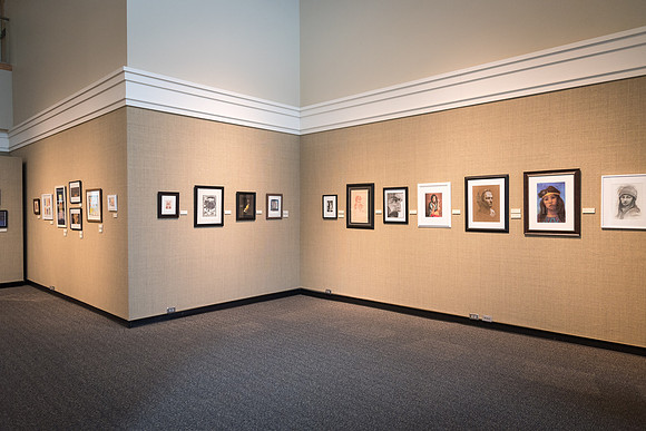 Student artwork displayed in the Spori Art Gallery.