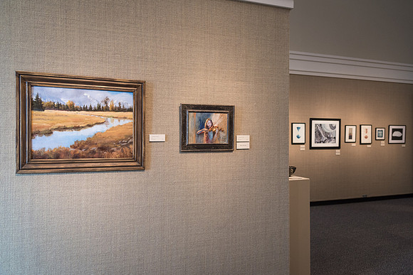Student artwork displayed in the Spori Art Gallery.