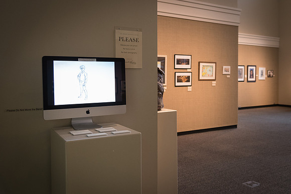 Student artwork displayed in the Spori Art Gallery.